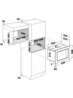 Whirlpool Mikrofalówka Do zabudowy AMW 140 NB Czarny Elektroniczny 20 MW + Grill 800 Technical drawing
