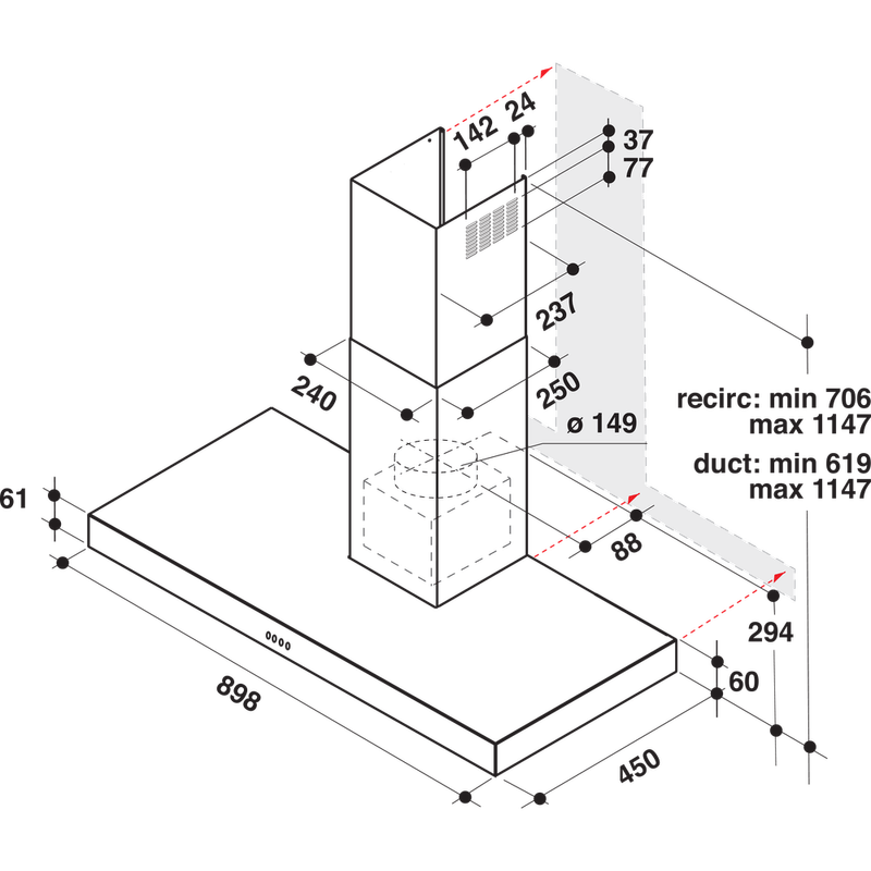Whirlpool-Okap-Do-zabudowy-AKR-559-3-IX-Inox-Kominowy-Mechaniczny-Technical-drawing