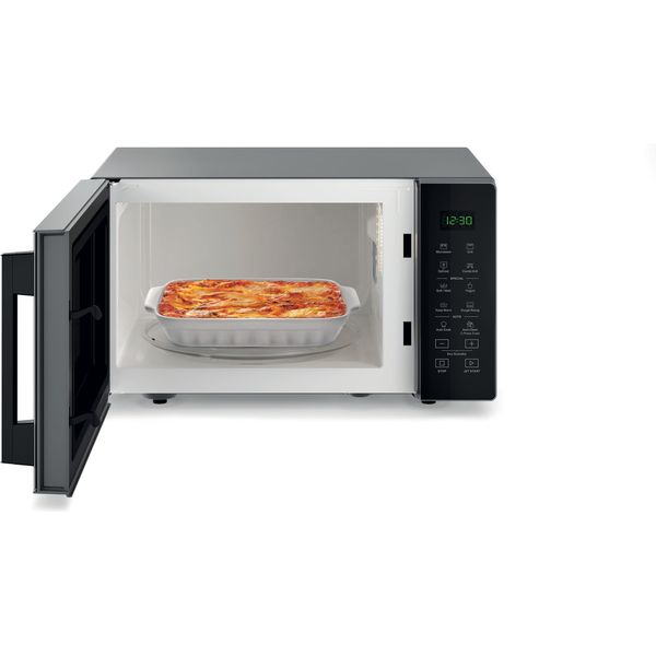 Whirlpool-Mikrofalowka-Wolnostojące-MWP-253-SB-Srebrno-czarny-Elektroniczny-25-MW---Grill-900-Frontal-open