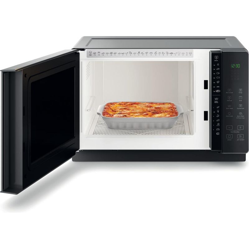Whirlpool-Mikrofalowka-Wolnostojące-MWF-206-SB-Czarny-Elektroniczny-20-MW---Grill-800-Frontal-open