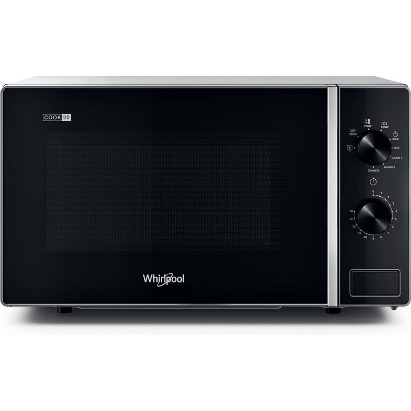 Whirlpool-Mikrofalowka-Wolnostojące-MWP-103-SB-Srebrno-czarny-Mechaniczny-20-MW---Grill-700-Frontal