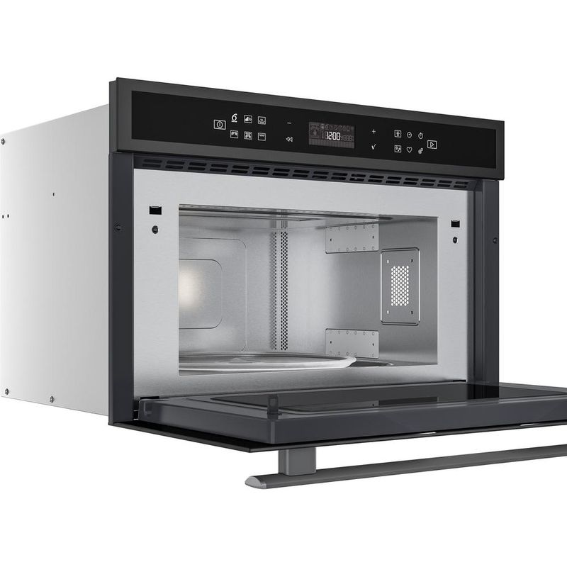Whirlpool-Mikrofalowka-Do-zabudowy-W6-MD440-BSS-Czarna-stal-Elektroniczny-31-MW---Grill-1000-Perspective-open