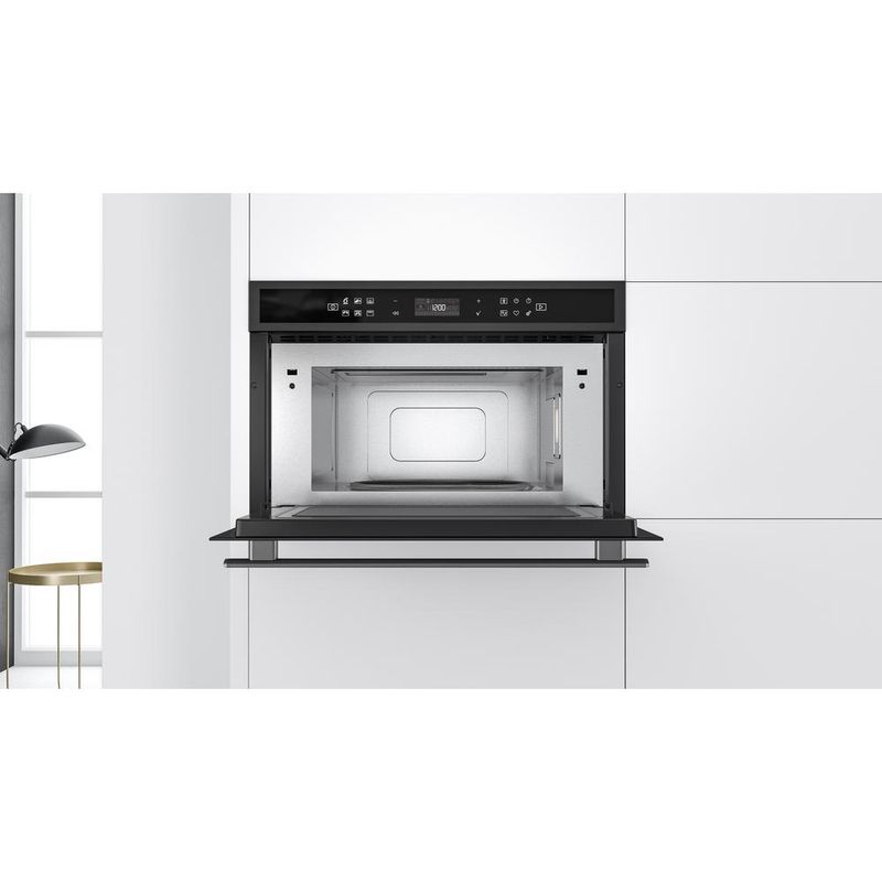 Whirlpool-Mikrofalowka-Do-zabudowy-W6-MD440-BSS-Czarna-stal-Elektroniczny-31-MW---Grill-1000-Lifestyle-frontal-open