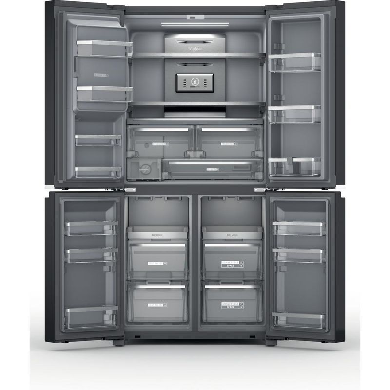 Whirlpool-Side-by-Side-Wolnostojące-WQ9I-FO1BX-Czarna-stal-Frontal-open