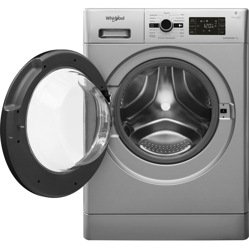 Whirlpool-Pralka-Wolnostojące-EFWG81283SBPL-Srebrny-Ładowany-od-frontu-A----Frontal-open