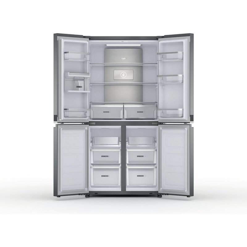 Whirlpool-Side-by-Side-Wolnostojące-WQ9-U2L-Inox-Look-Frontal-open