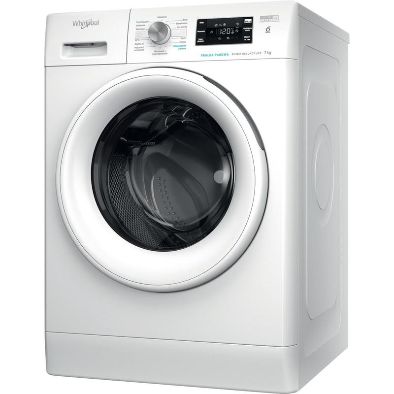 Whirlpool Pralka Wolnostojące FFB 7038 W PL Biel Ładowany od frontu D Perspective