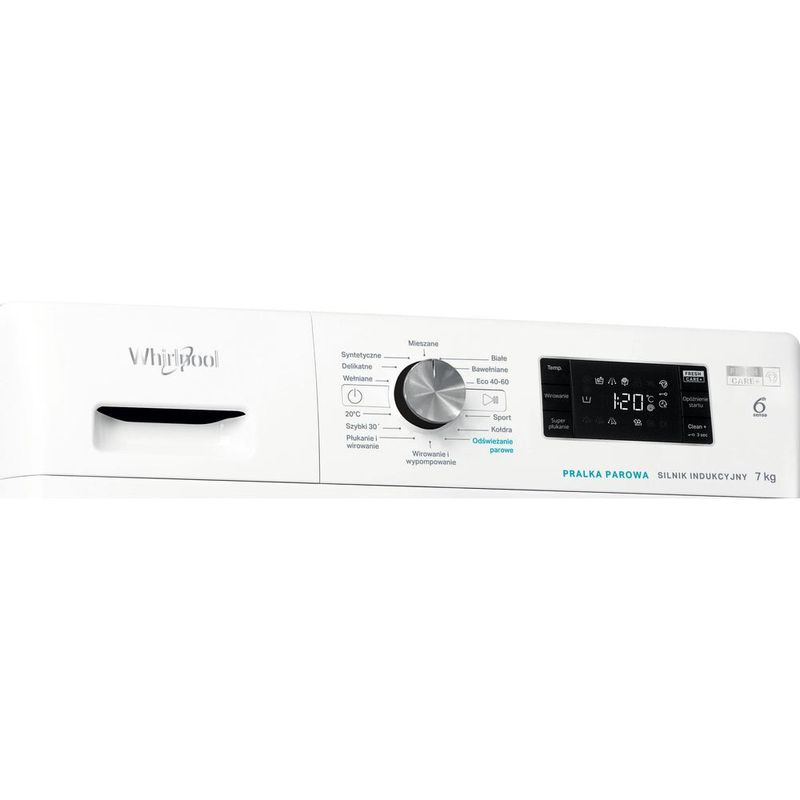 Whirlpool Pralka Wolnostojące FFB 7038 BV PL Biel Ładowany od frontu D Control panel