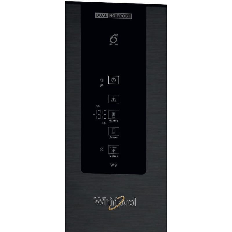 Whirlpool Lodówka z zamrażarką Wolnostojące W9 931D KS H Czarny/inox Dwudrzwiow(y)a Control panel