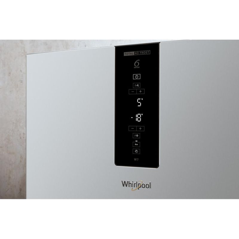 Whirlpool Lodówka z zamrażarką Wolnostojące W7 831T OX H Optic Inox Dwudrzwiow(y)a Lifestyle control panel