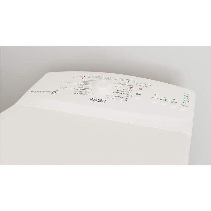 Whirlpool Pralka Wolnostojące TDLR 6030L PL/N Biel Ładowana od góry D Lifestyle control panel