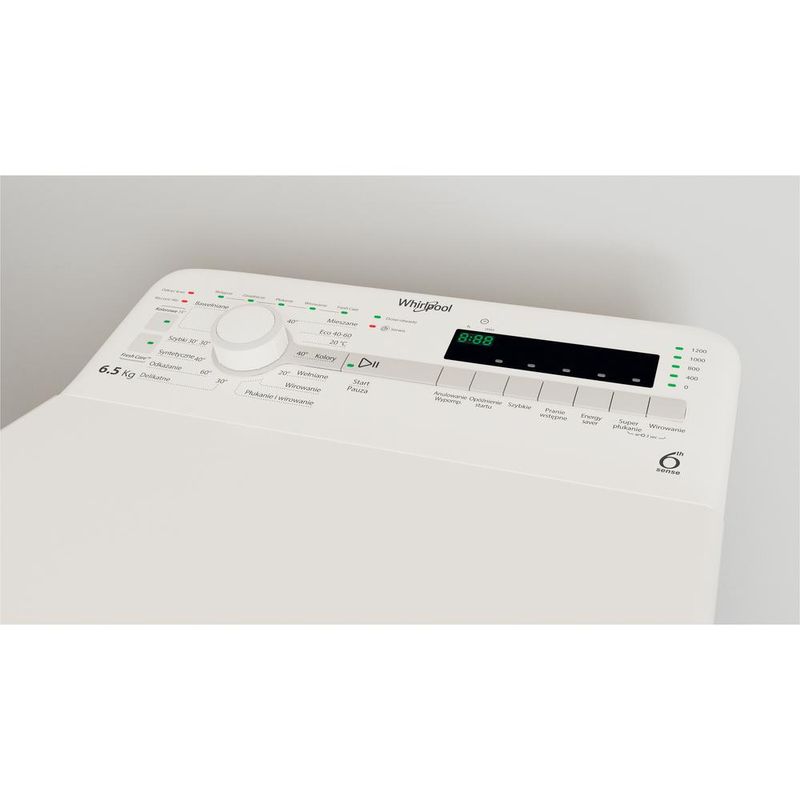 Whirlpool Pralka Wolnostojące TDLR 65230S PL/N Biel Ładowana od góry D Lifestyle control panel