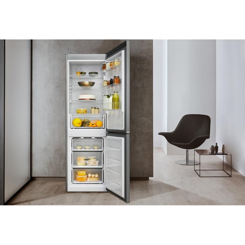 Whirlpool Lodówka z zamrażarką Wolnostojące W5 821E OX 2 Optic Inox Dwudrzwiow(y)a Lifestyle frontal open