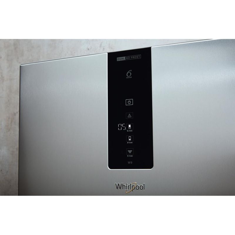 Whirlpool Lodówka z zamrażarką Wolnostojące W9 921D OX H 2 Optic Inox Dwudrzwiow(y)a Lifestyle control panel