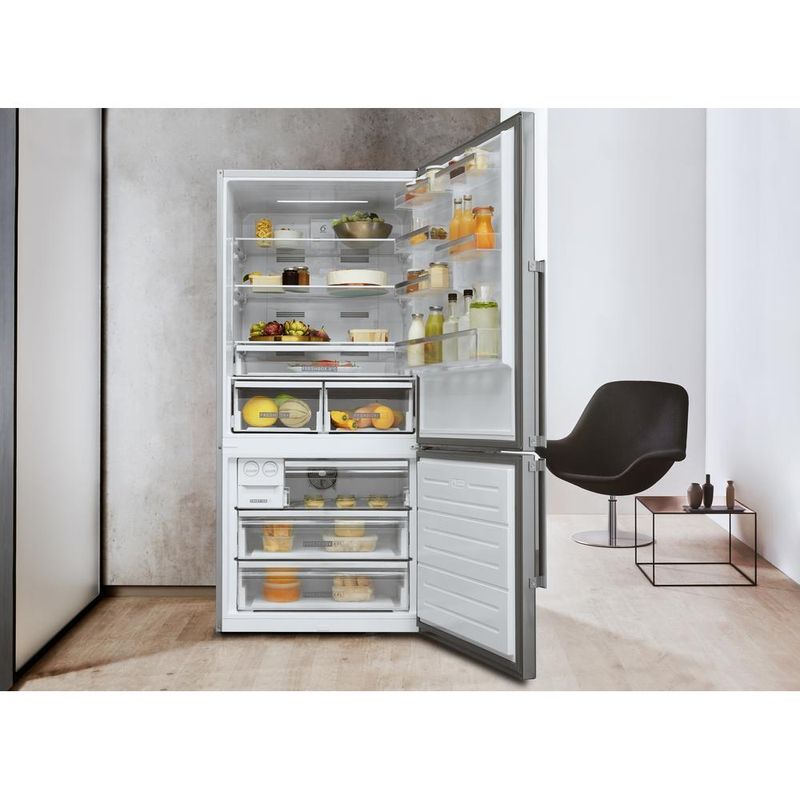 Whirlpool Lodówka z zamrażarką Wolnostojące W84BE 72 X 2 Inox Dwudrzwiow(y)a Lifestyle frontal open