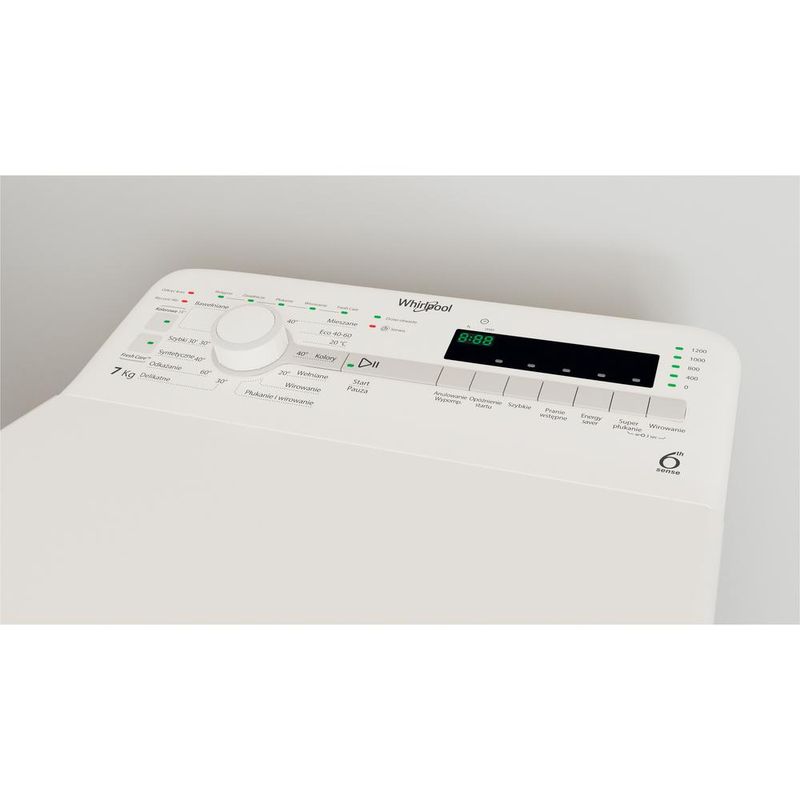 Whirlpool Pralka Wolnostojące TDLR 7220SS PL/N Biel Ładowana od góry E Lifestyle control panel