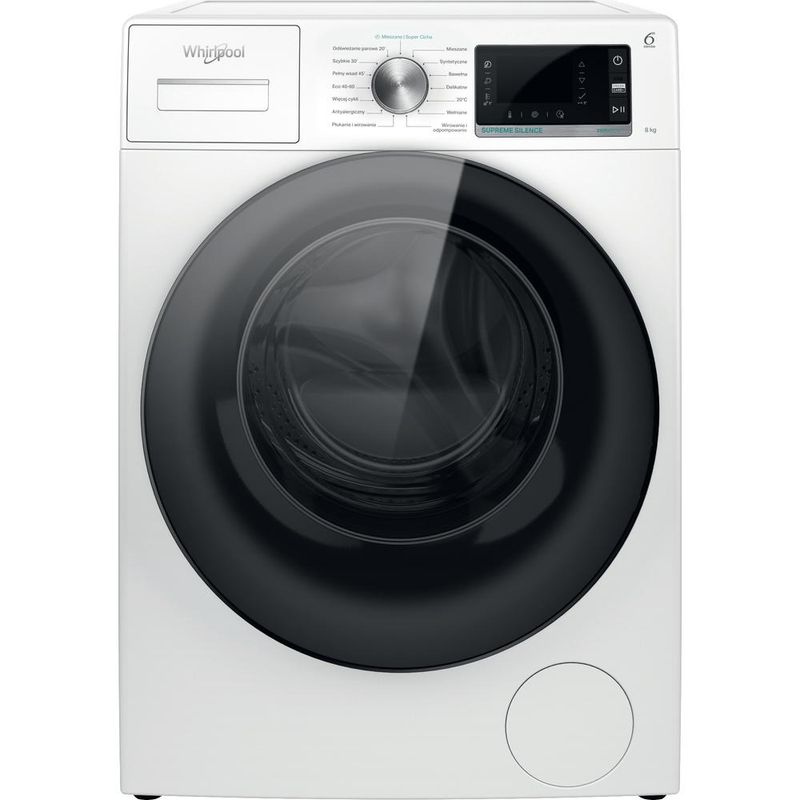 Whirlpool Pralka Wolnostojące W6 W845WB PL Biel Ładowany od frontu B Frontal