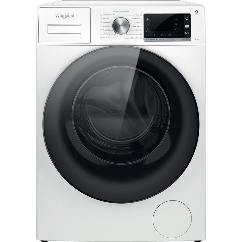 Whirlpool Pralka Wolnostojące W6X W845WB EE Biel Ładowany od frontu B Frontal