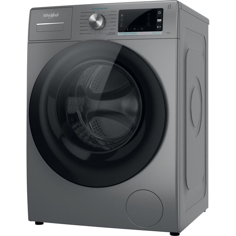 Whirlpool Pralka Wolnostojące W6 W945SB PL Srebrny Ładowany od frontu B Perspective