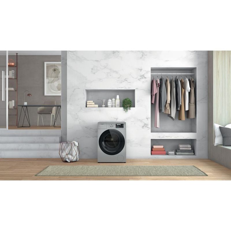 Whirlpool Pralka Wolnostojące W6 W945SB PL Srebrny Ładowany od frontu B Lifestyle frontal