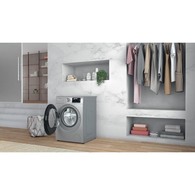 Whirlpool Pralka Wolnostojące W6 W945SB PL Srebrny Ładowany od frontu B Lifestyle perspective open