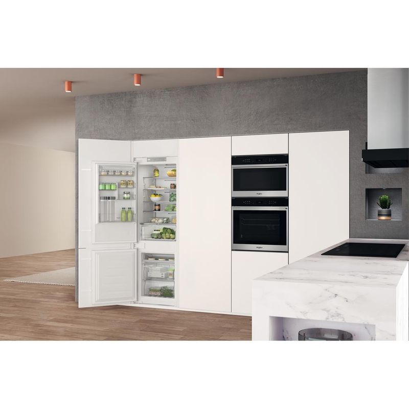 Whirlpool Lodówka z zamrażarką Do zabudowy WHC18 T311 Biel Dwudrzwiow(y)a Lifestyle perspective open