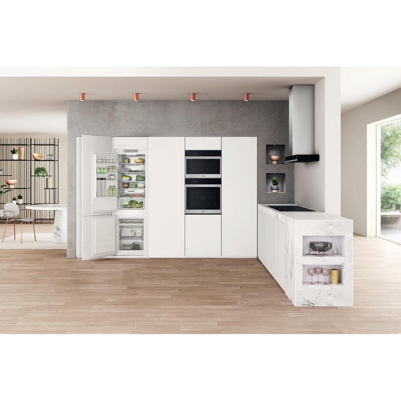 Whirlpool Lodówka z zamrażarką Do zabudowy WHC18 T332 Biel Dwudrzwiow(y)a Lifestyle frontal open