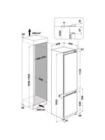 Whirlpool Lodówka z zamrażarką Do zabudowy WHC20 T352 Biel Dwudrzwiow(y)a Technical drawing