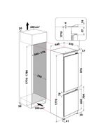 Whirlpool Lodówka z zamrażarką Do zabudowy WHC18 T594 Biel Dwudrzwiow(y)a Technical drawing