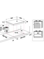 Whirlpool Płyta grzewcza AKM 260/IX Inox Gazowy Technical drawing