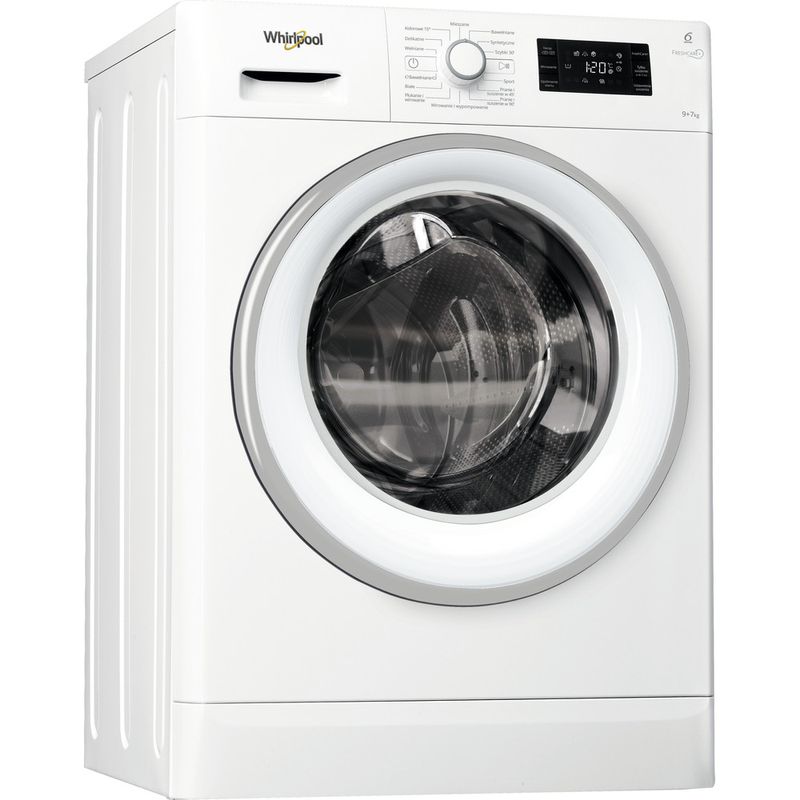 Whirlpool-Pralkosuszarka-Wolnostojące-FWDG97168WS-PL-Biel-Ładowany-od-frontu-Perspective