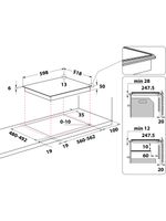 Whirlpool Płyta grzewcza WL B5860 AL Czarny Induction vitroceramic Technical drawing