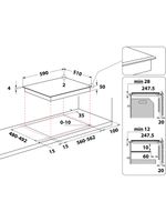 Whirlpool Płyta grzewcza WL S2760 BF/S Szampański Induction vitroceramic Technical drawing