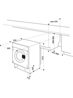 Whirlpool Pralka Do zabudowy BI WMWG 81484 PL Biel Ładowany od frontu C Technical drawing