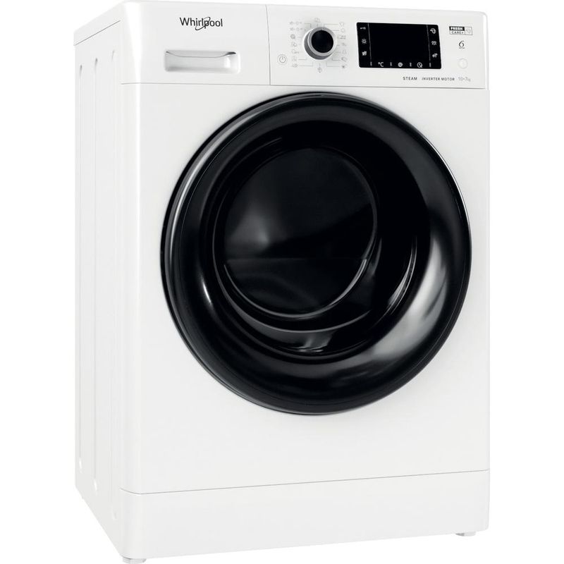 Whirlpool Pralkosuszarka Wolnostojące FWDD 1071682 WBV EU N Biel Ładowany od frontu Perspective