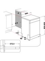 Whirlpool Zmywarka Wolnostojące WFC 3C42 P X Wolnostojące C Technical drawing