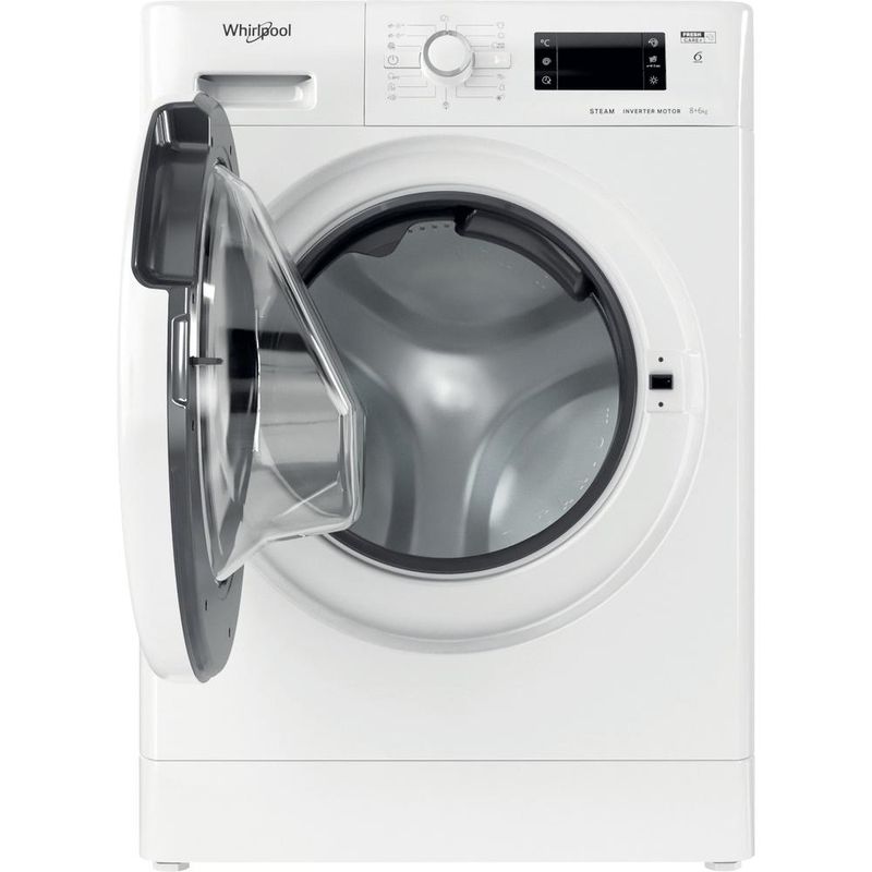 Whirlpool Pralkosuszarka Wolnostojące FWDG 861483E WV EU N Biel Ładowany od frontu Frontal open