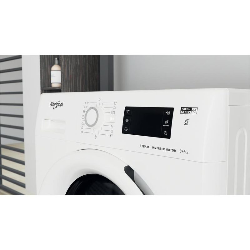 Whirlpool Pralkosuszarka Wolnostojące FWDG 861483E WV EU N Biel Ładowany od frontu Lifestyle control panel