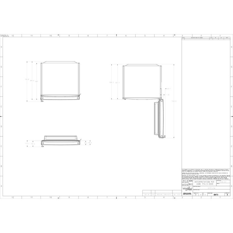 Whirlpool Lodówka z zamrażarką Wolnostojące WB70I 952 X AQUA Optic Inox Dwudrzwiow(y)a Technical drawing