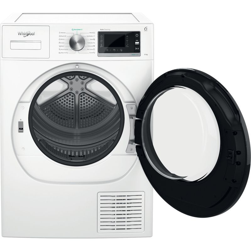 Whirlpool Suszarka W6 D84WB EE Biel Frontal open