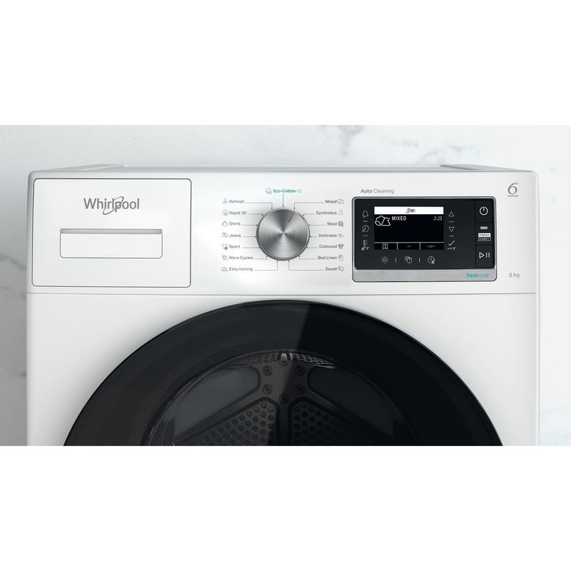 Whirlpool Suszarka W6 D84WB EE Biel Lifestyle control panel