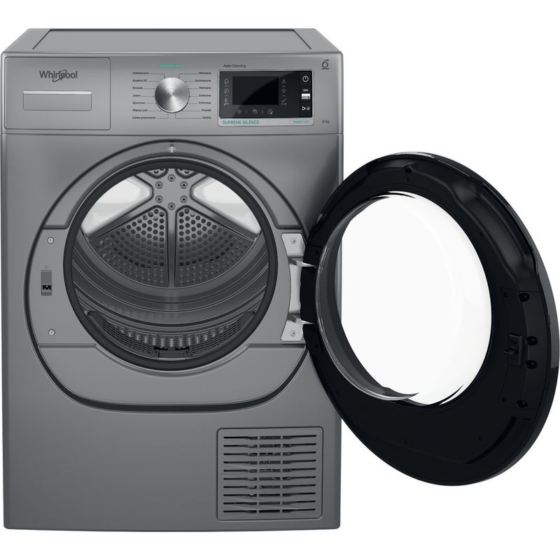 Whirlpool-Suszarka-W7-D93SB-PL-Srebrny-Frontal-open