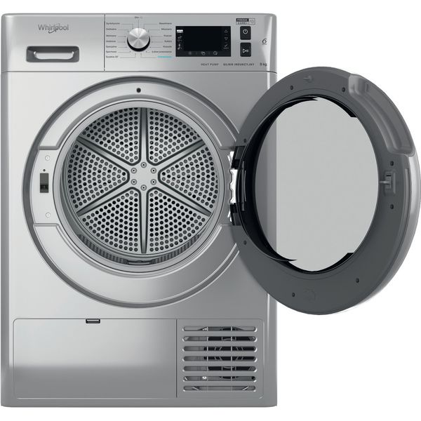 Whirlpool-Suszarka-FFT-D-9X3SBS-PL-Srebrny-Frontal-open