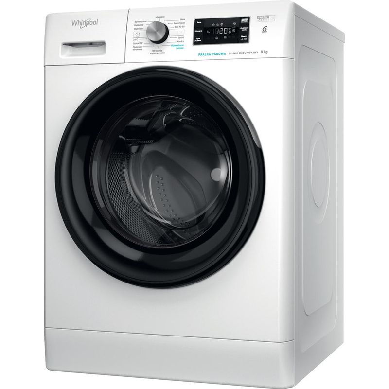 Whirlpool Pralka Wolnostojące FFB 8258 BV PL Biel Ładowany od frontu B Perspective