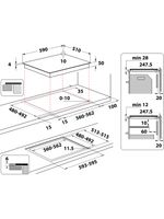 Whirlpool Płyta grzewcza WS QS460 NE Czarny Induction vitroceramic Technical drawing