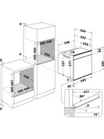 Whirlpool Piekarnik Do zabudowy W6 OS4 4S2 P BL Elektryczny A+ Technical drawing