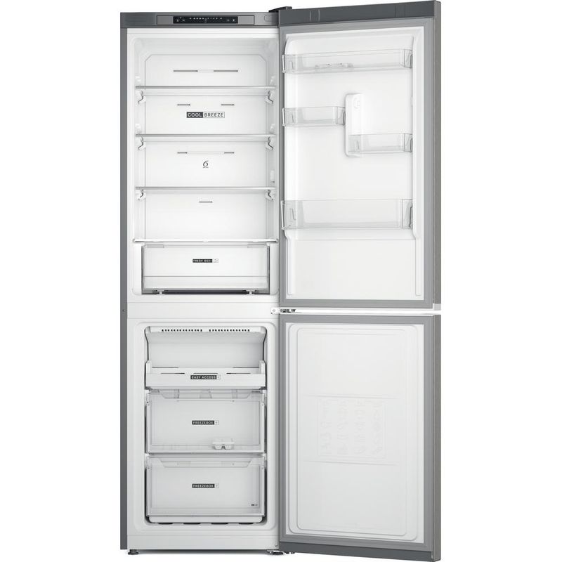 Whirlpool Lodówka z zamrażarką Wolnostojące W7X 83A OX 1 Optic Inox Dwudrzwiow(y)a Frontal open