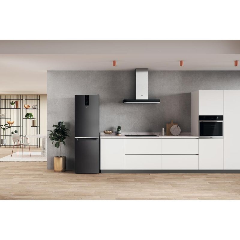 Whirlpool Lodówka z zamrażarką Wolnostojące W7X 83T KS 2 Czarny/inox Dwudrzwiow(y)a Lifestyle frontal