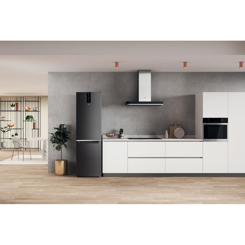 Whirlpool Lodówka z zamrażarką Wolnostojące W7X 94T KS Czarny/inox Dwudrzwiow(y)a Lifestyle frontal