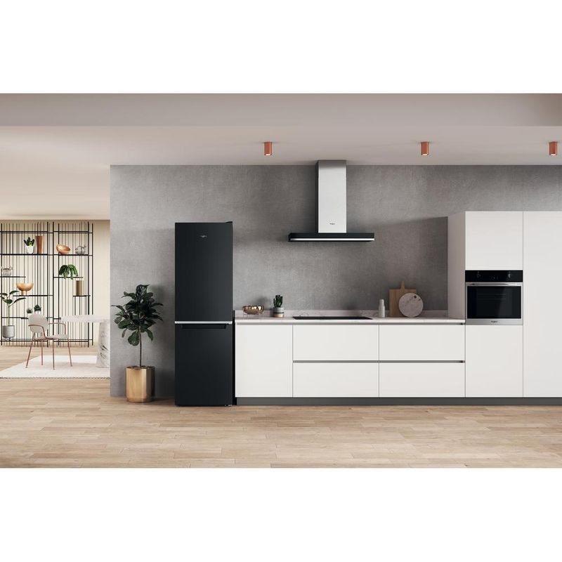 Whirlpool Lodówka z zamrażarką Wolnostojące W7X 82I K Czarny Dwudrzwiow(y)a Lifestyle frontal